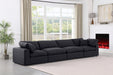 Comfy Linen Textured Fabric Sofa Black - 187Black-S158 - Vega Furniture