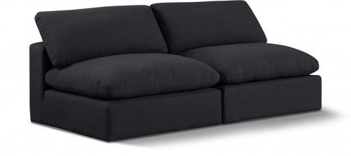 Comfy Linen Textured Fabric Sofa Black - 187Black-S78 - Vega Furniture