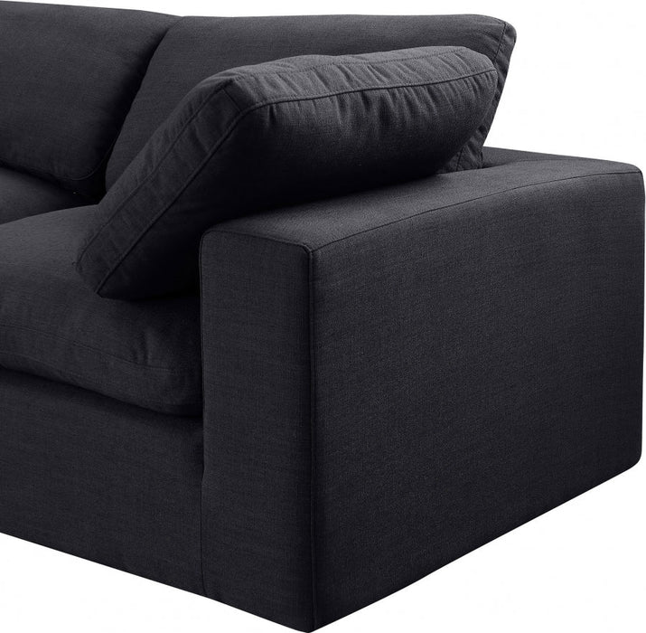 Comfy Linen Textured Fabric Sofa Black - 187Black-S80 - Vega Furniture