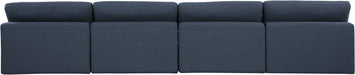 Comfy Linen Textured Fabric Sofa Blue - 187Navy-S156 - Vega Furniture