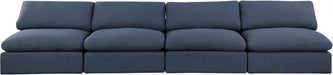 Comfy Linen Textured Fabric Sofa Blue - 187Navy-S156 - Vega Furniture