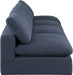Comfy Linen Textured Fabric Sofa Blue - 187Navy-S156 - Vega Furniture