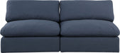 Comfy Linen Textured Fabric Sofa Blue - 187Navy-S78 - Vega Furniture