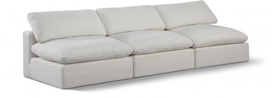 Comfy Linen Textured Fabric Sofa Cream - 187Cream-S117 - Vega Furniture
