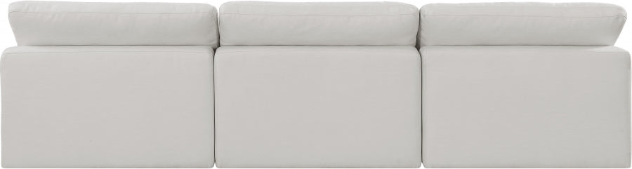 Comfy Linen Textured Fabric Sofa Cream - 187Cream-S117 - Vega Furniture