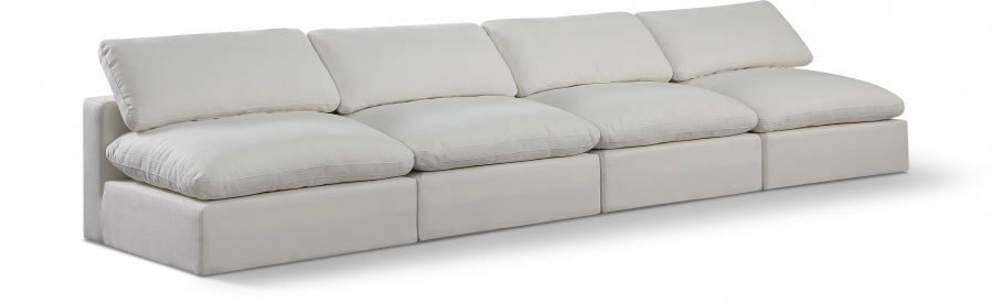 Comfy Linen Textured Fabric Sofa Cream - 187Cream-S156 - Vega Furniture