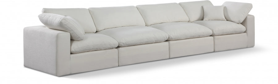 Comfy Linen Textured Fabric Sofa Cream - 187Cream-S158 - Vega Furniture