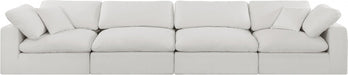 Comfy Linen Textured Fabric Sofa Cream - 187Cream-S158 - Vega Furniture