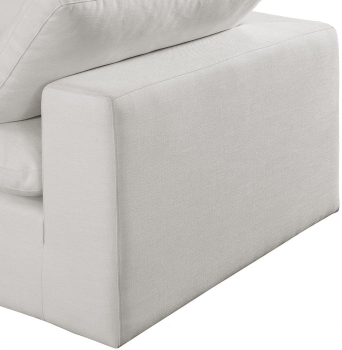 Comfy Linen Textured Fabric Sofa Cream - 187Cream-S158 - Vega Furniture