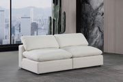 Comfy Linen Textured Fabric Sofa Cream - 187Cream-S78 - Vega Furniture