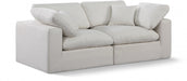 Comfy Linen Textured Fabric Sofa Cream - 187Cream-S80 - Vega Furniture