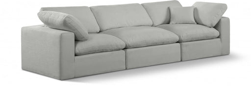 Comfy Linen Textured Fabric Sofa Grey - 187Grey-S119 - Vega Furniture