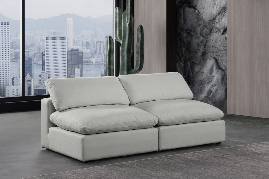 Comfy Linen Textured Fabric Sofa Grey - 187Grey-S78 - Vega Furniture