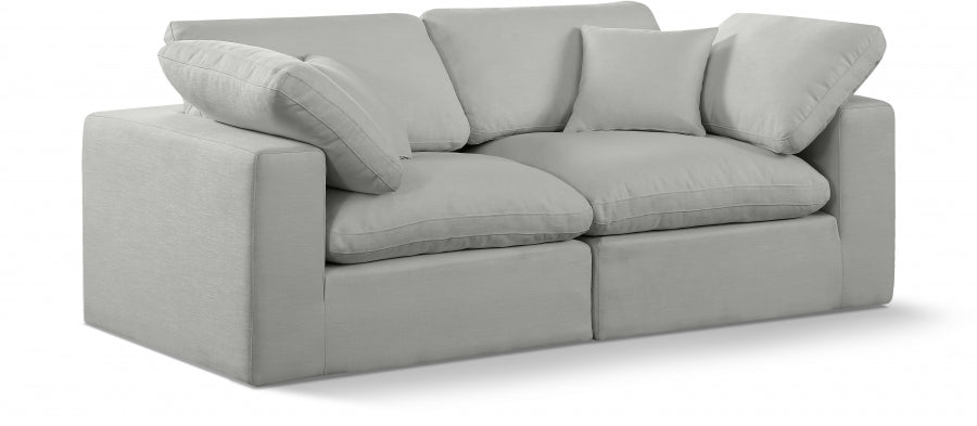 Comfy Linen Textured Fabric Sofa Grey - 187Grey-S80 - Vega Furniture