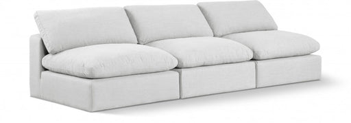 Comfy Linen Textured Fabric Sofa White - 187White-S117 - Vega Furniture