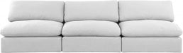 Comfy Linen Textured Fabric Sofa White - 187White-S117 - Vega Furniture