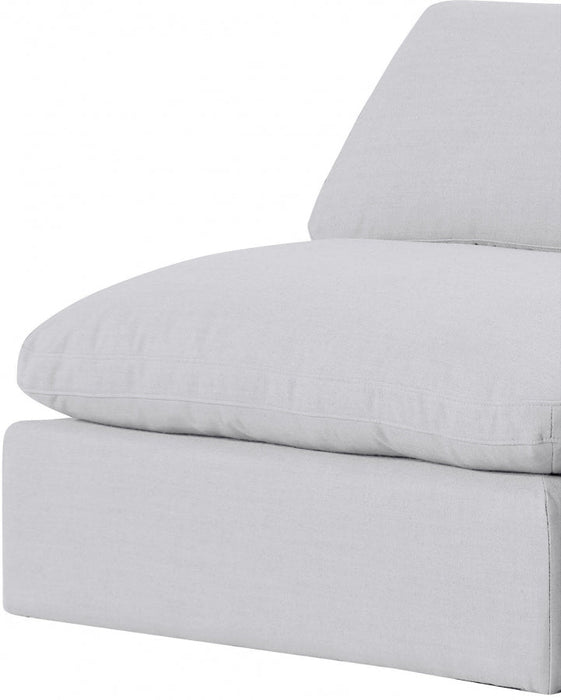 Comfy Linen Textured Fabric Sofa White - 187White-S117 - Vega Furniture