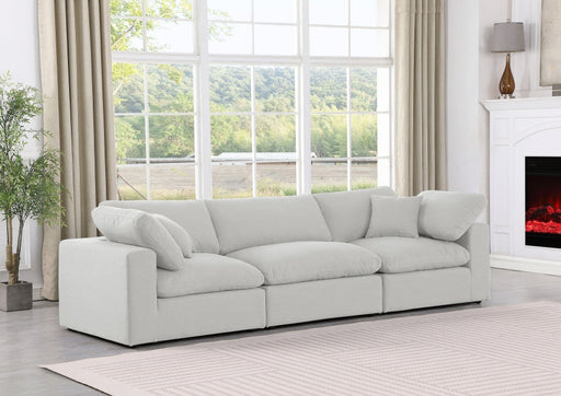 Comfy Linen Textured Fabric Sofa White - 187White-S119 - Vega Furniture