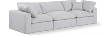 Comfy Linen Textured Fabric Sofa White - 187White-S119 - Vega Furniture