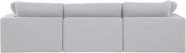 Comfy Linen Textured Fabric Sofa White - 187White-S119 - Vega Furniture