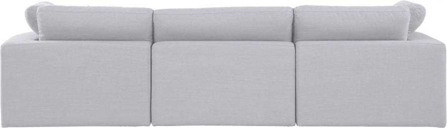 Comfy Linen Textured Fabric Sofa White - 187White-S119 - Vega Furniture