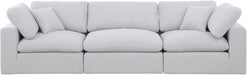 Comfy Linen Textured Fabric Sofa White - 187White-S119 - Vega Furniture