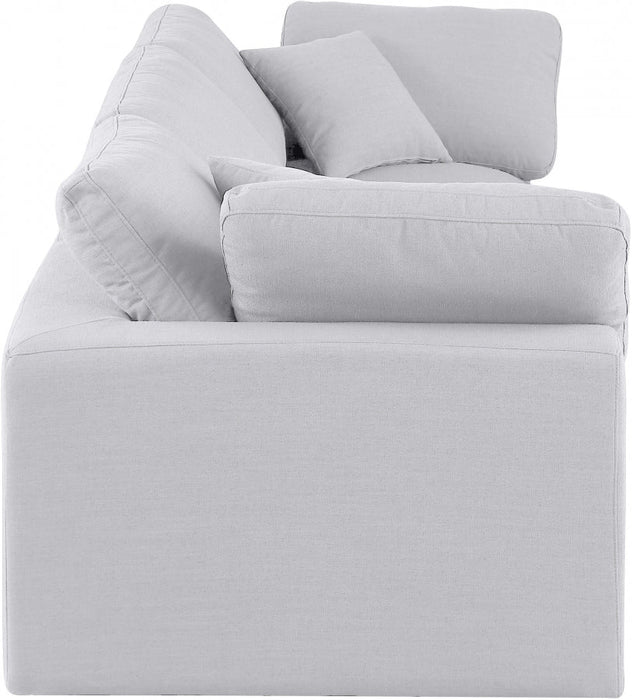 Comfy Linen Textured Fabric Sofa White - 187White-S119 - Vega Furniture