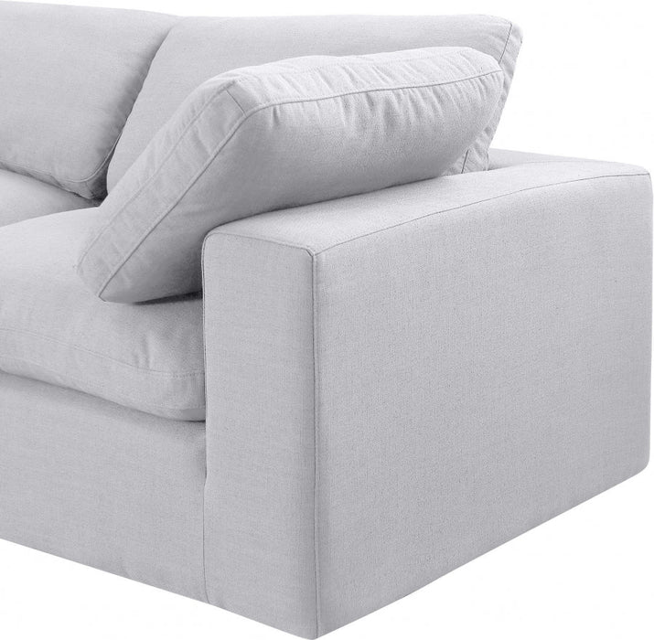 Comfy Linen Textured Fabric Sofa White - 187White-S119 - Vega Furniture