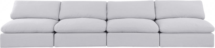 Comfy Linen Textured Fabric Sofa White - 187White-S156 - Vega Furniture