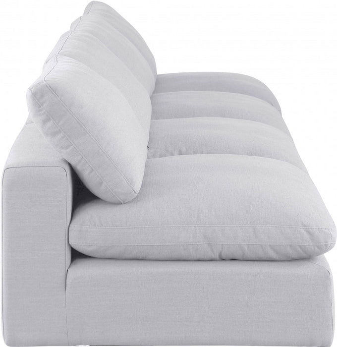 Comfy Linen Textured Fabric Sofa White - 187White-S156 - Vega Furniture