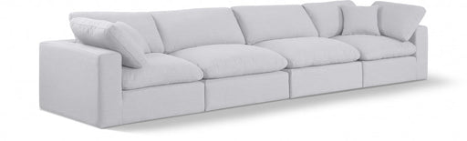 Comfy Linen Textured Fabric Sofa White - 187White-S158 - Vega Furniture