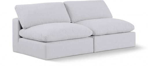 Comfy Linen Textured Fabric Sofa White - 187White-S78 - Vega Furniture