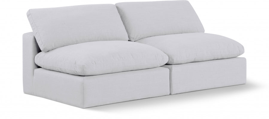 Comfy Linen Textured Fabric Sofa White - 187White-S78 - Vega Furniture