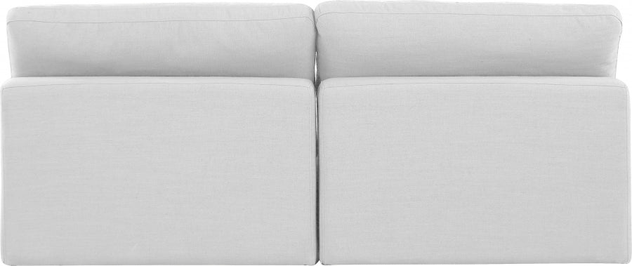 Comfy Linen Textured Fabric Sofa White - 187White-S78 - Vega Furniture