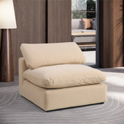 Comfy Velvet Armless Chair Beige - 189Beige-Armless - Vega Furniture