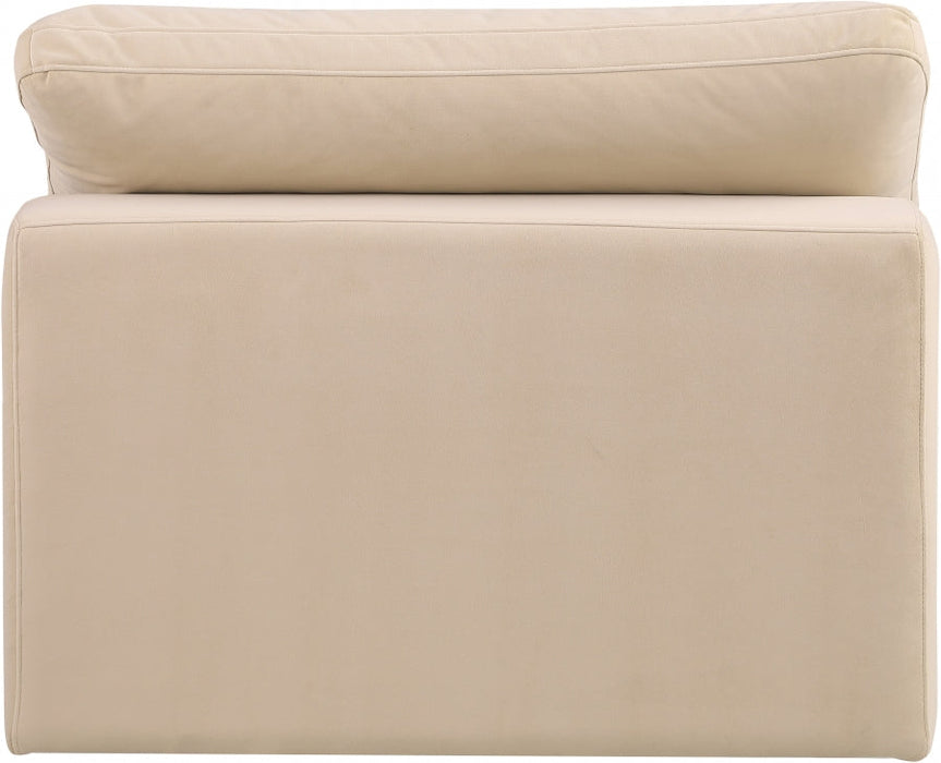 Comfy Velvet Armless Chair Beige - 189Beige-Armless - Vega Furniture