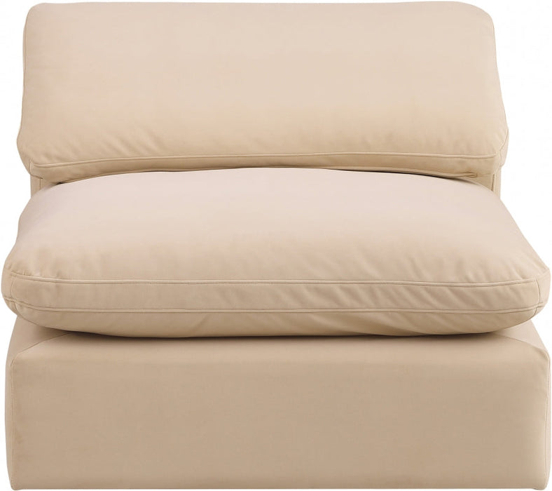 Comfy Velvet Armless Chair Beige - 189Beige-Armless - Vega Furniture