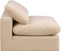 Comfy Velvet Armless Chair Beige - 189Beige-Armless - Vega Furniture