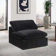 Comfy Velvet Armless Chair Black - 189Black-Armless - Vega Furniture