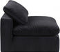 Comfy Velvet Armless Chair Black - 189Black-Armless - Vega Furniture