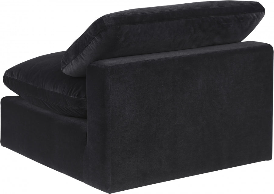 Comfy Velvet Armless Chair Black - 189Black-Armless - Vega Furniture