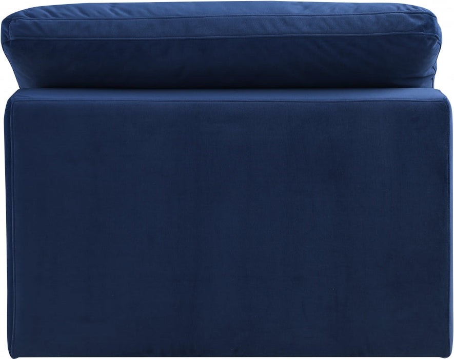 Comfy Velvet Armless Chair Blue - 189Navy-Armless - Vega Furniture