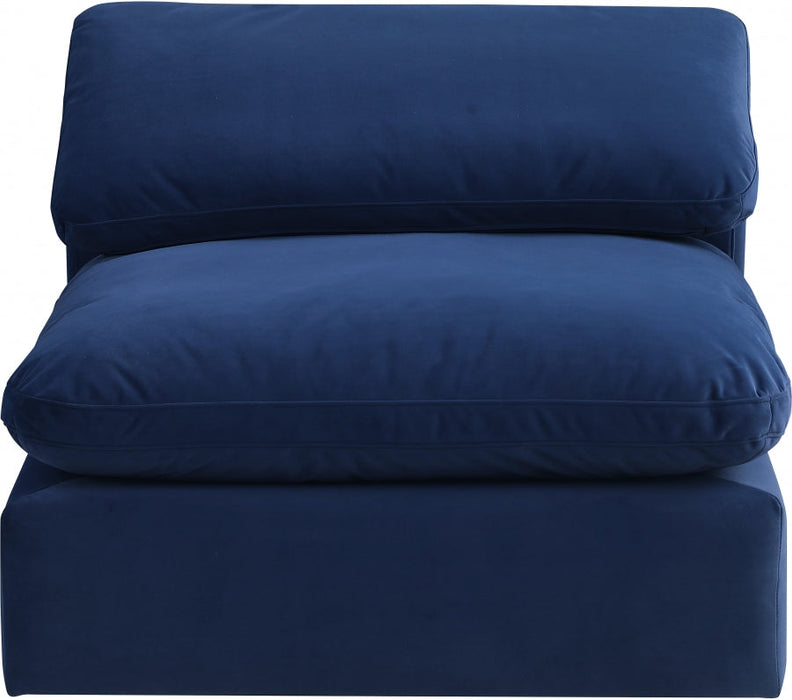 Comfy Velvet Armless Chair Blue - 189Navy-Armless - Vega Furniture