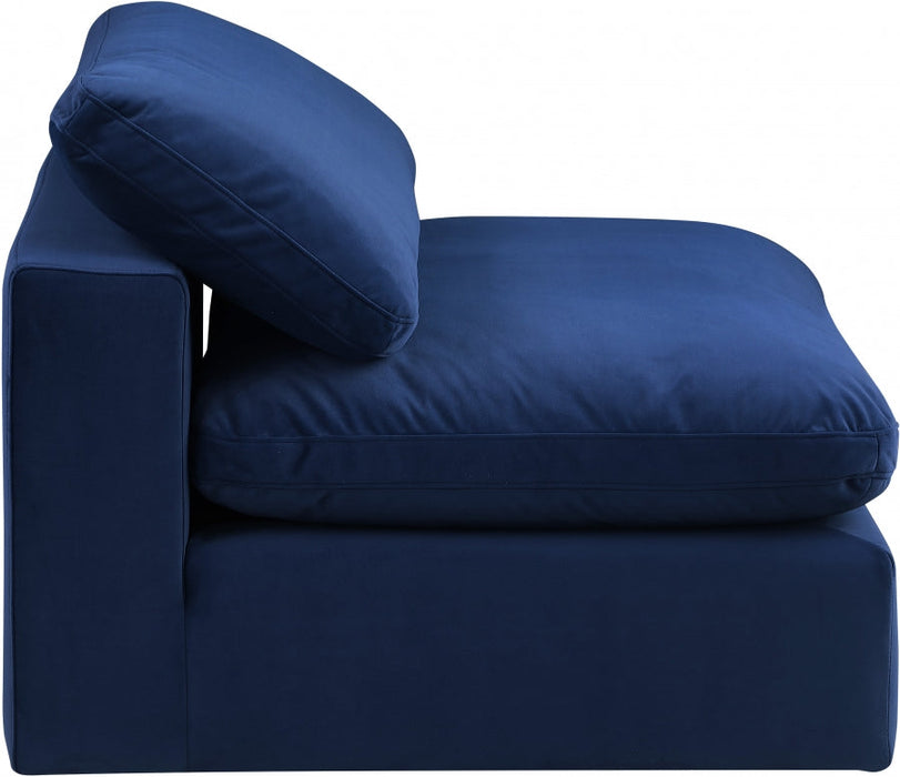 Comfy Velvet Armless Chair Blue - 189Navy-Armless - Vega Furniture