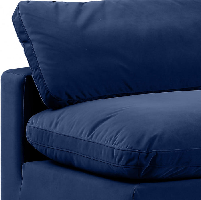 Comfy Velvet Armless Chair Blue - 189Navy-Armless - Vega Furniture