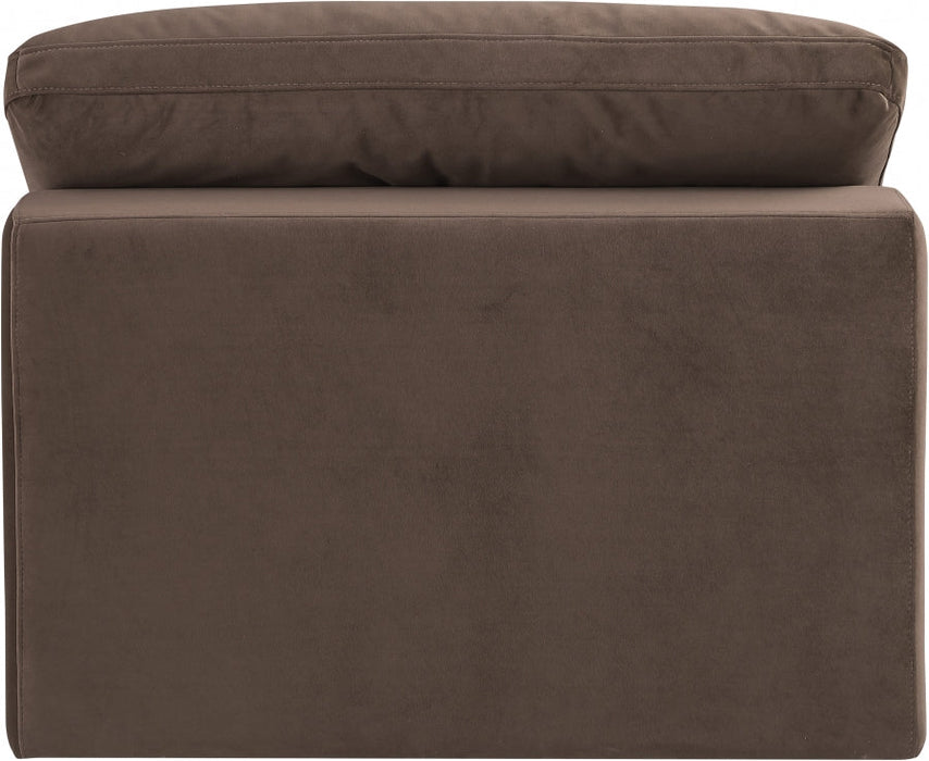 Comfy Velvet Armless Chair Brown - 189Brown-Armless - Vega Furniture