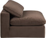 Comfy Velvet Armless Chair Brown - 189Brown-Armless - Vega Furniture