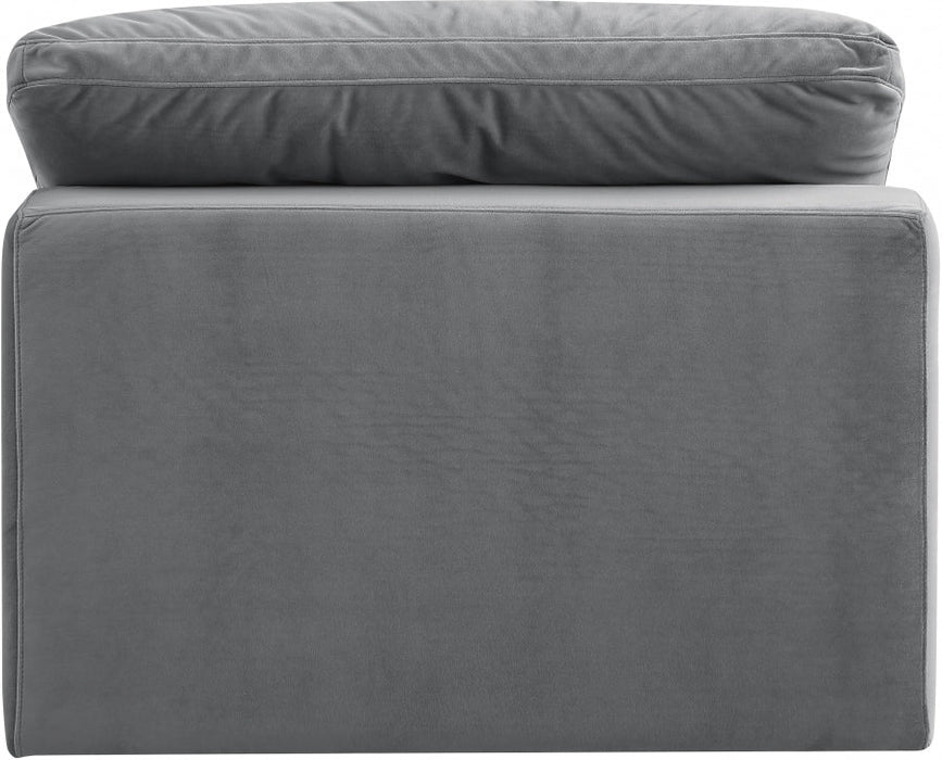 Comfy Velvet Armless Chair Grey - 189Grey-Armless - Vega Furniture