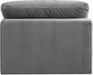 Comfy Velvet Armless Chair Grey - 189Grey-Armless - Vega Furniture