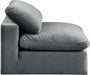 Comfy Velvet Armless Chair Grey - 189Grey-Armless - Vega Furniture